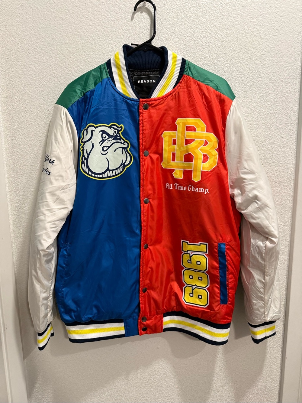 Reason Clothing Brand All Time Champ Nylon Bomber Jacket-Multicolor